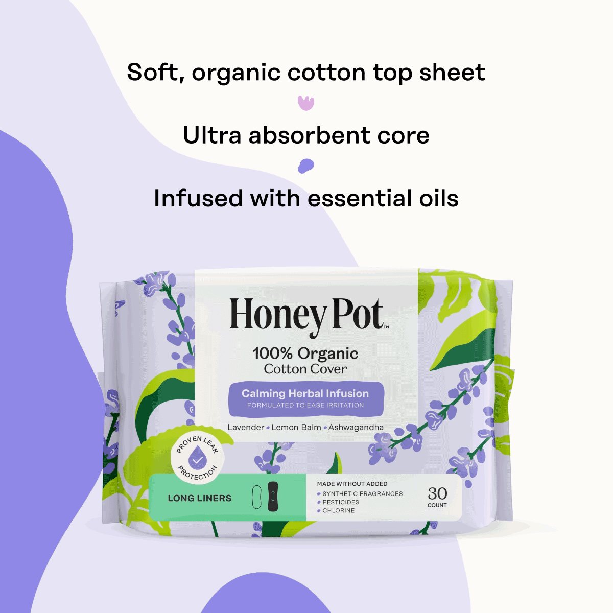 Organic Cotton Cover Calming Herbal Infusion Long Liners - Image 12