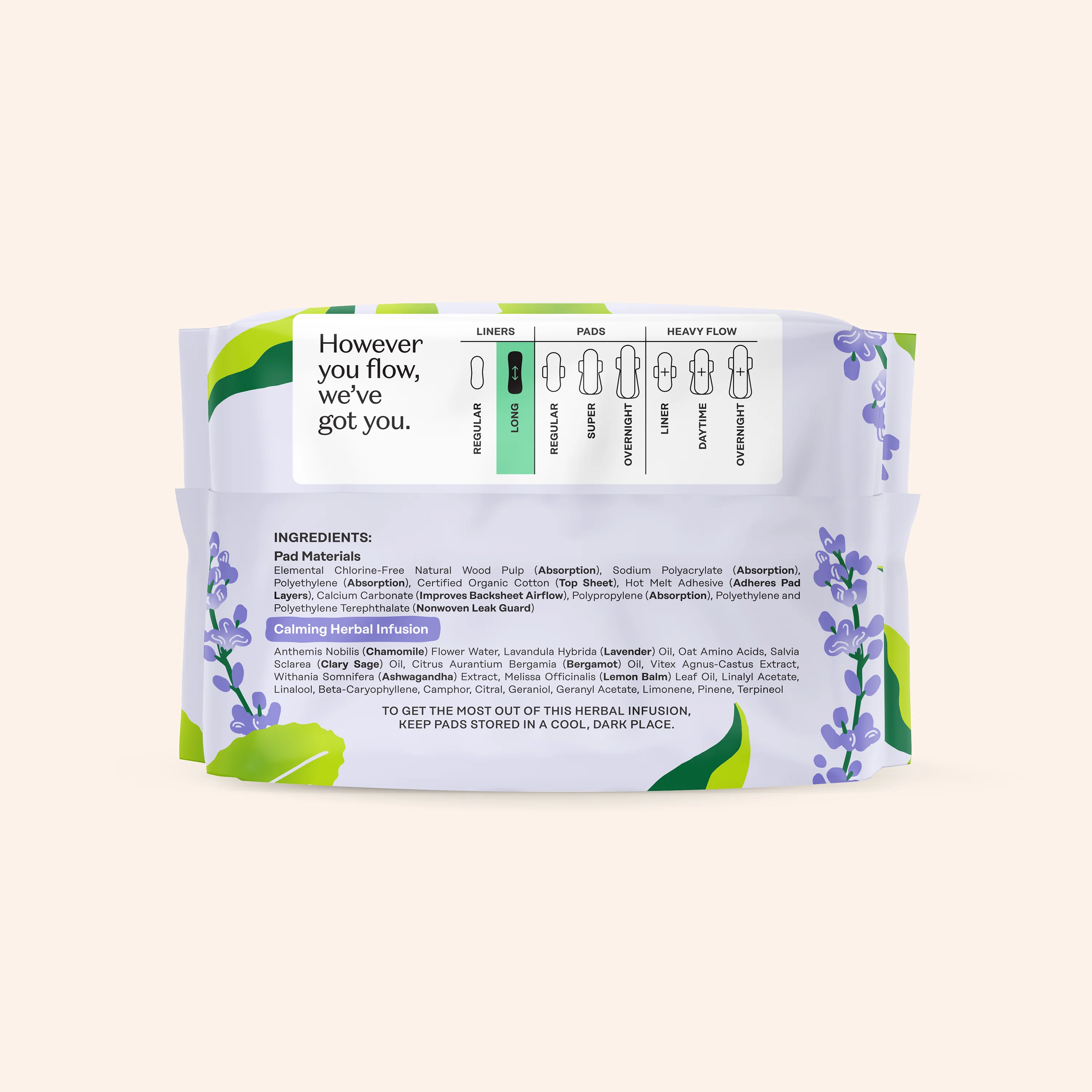 Organic Cotton Cover Calming Herbal Infusion Long Liners - Image 7
