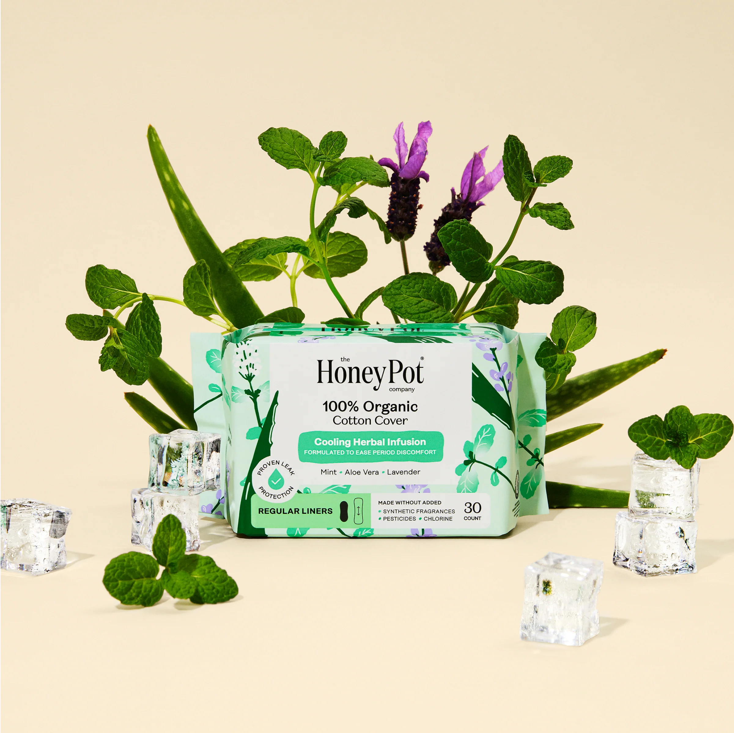 Organic Cotton Cover Cooling Herbal Infusion Regular Liners - Image 8