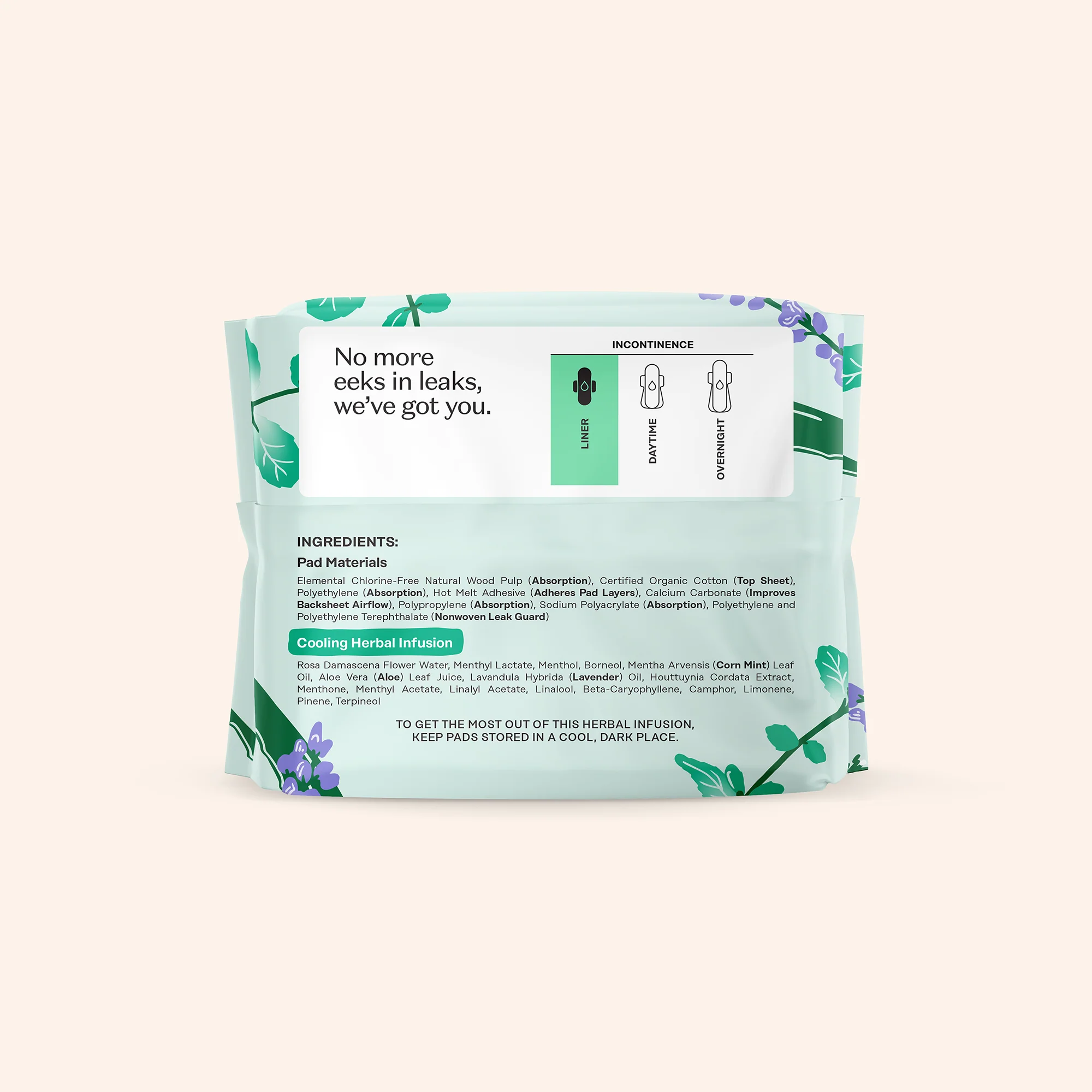 Incontinence Cooling Herbal Infusion 100% Organic Cotton Cover Liners - Image 10