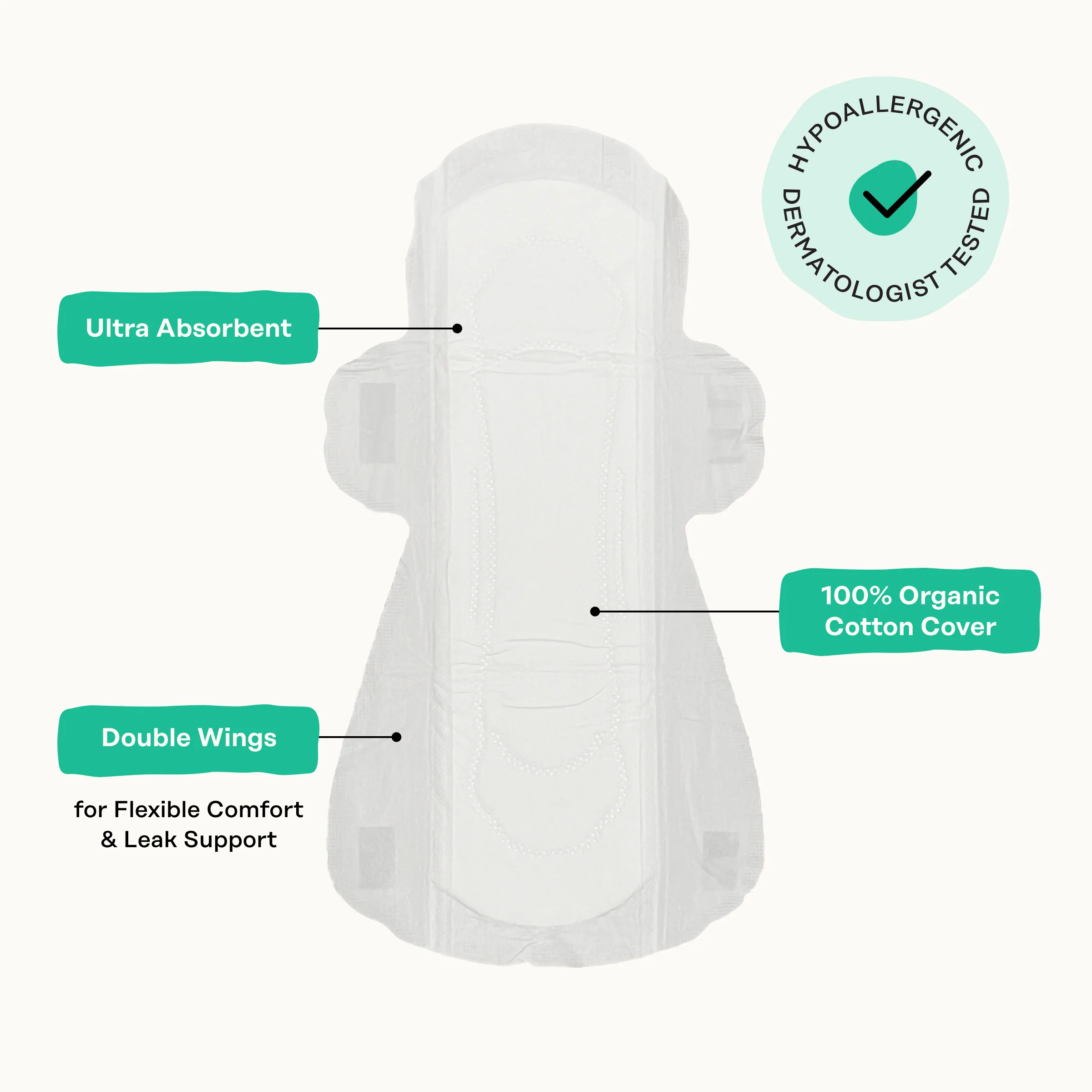 Incontinence Cooling Herbal Infusion 100% Organic Cotton Cover Daytime Pads - Image 6