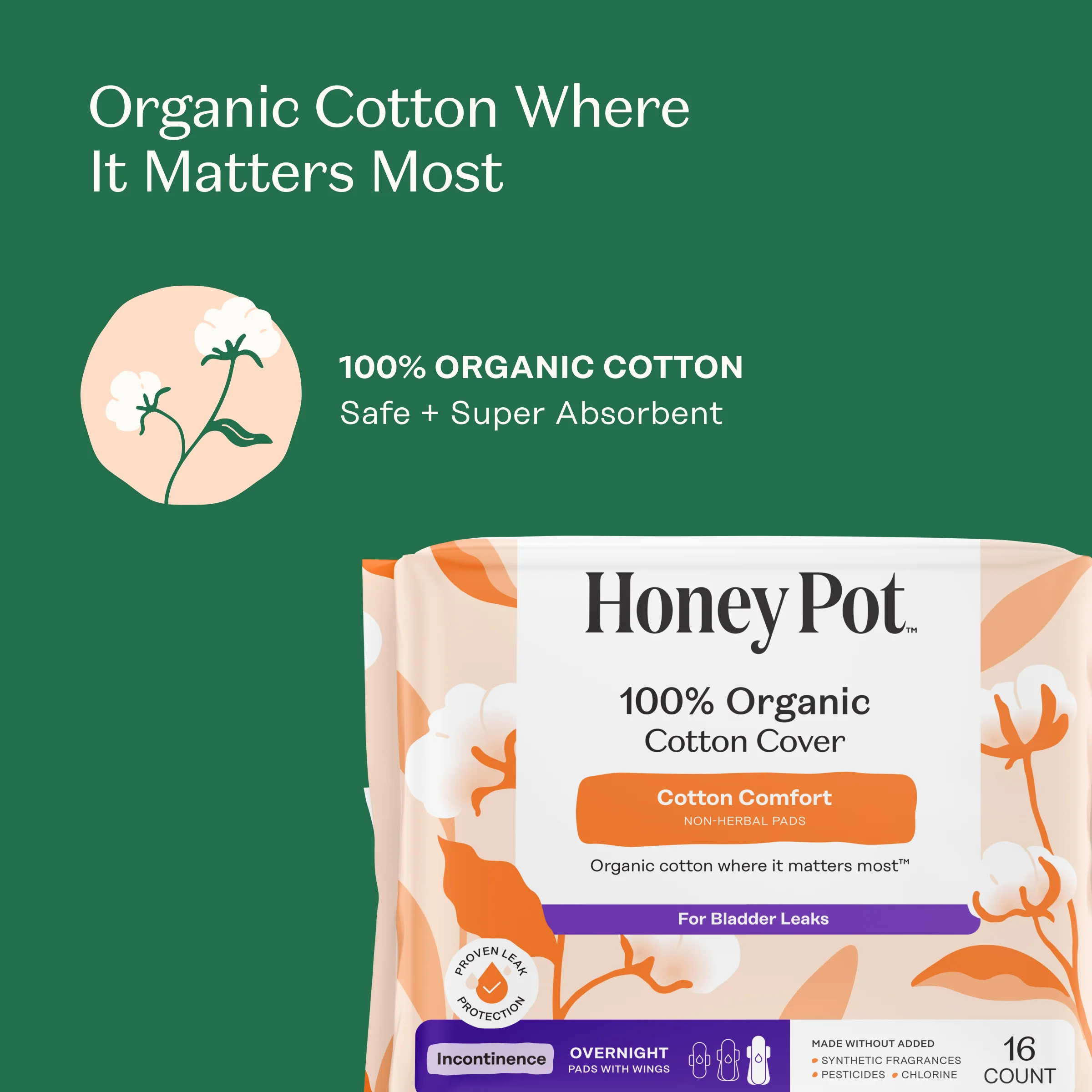 Incontinence 100% Organic Cotton Comfort Cover Nighttime Pads - Image 4