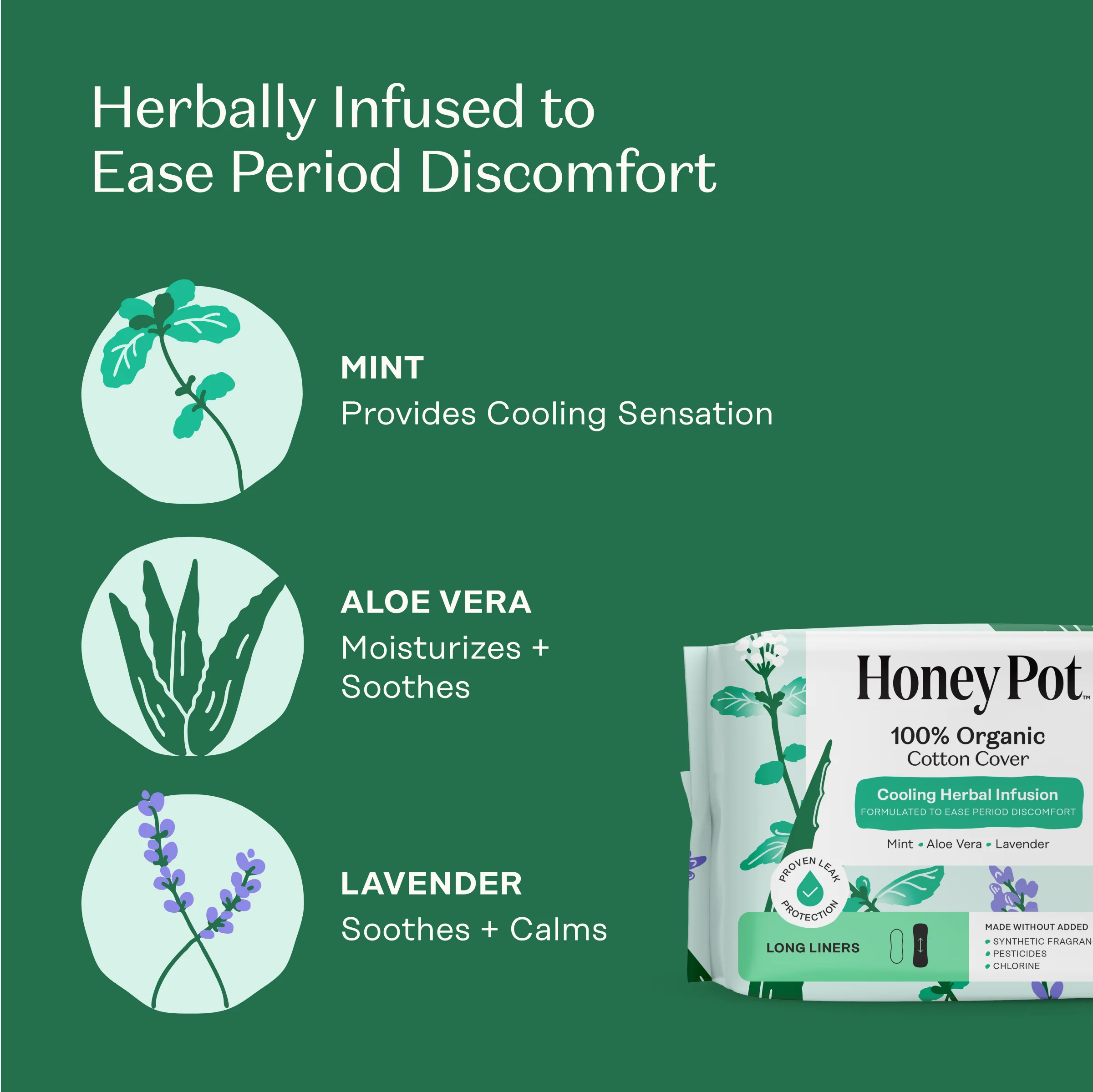 Organic Cotton Cooling Herbal Infusion Long Liners - Image 3