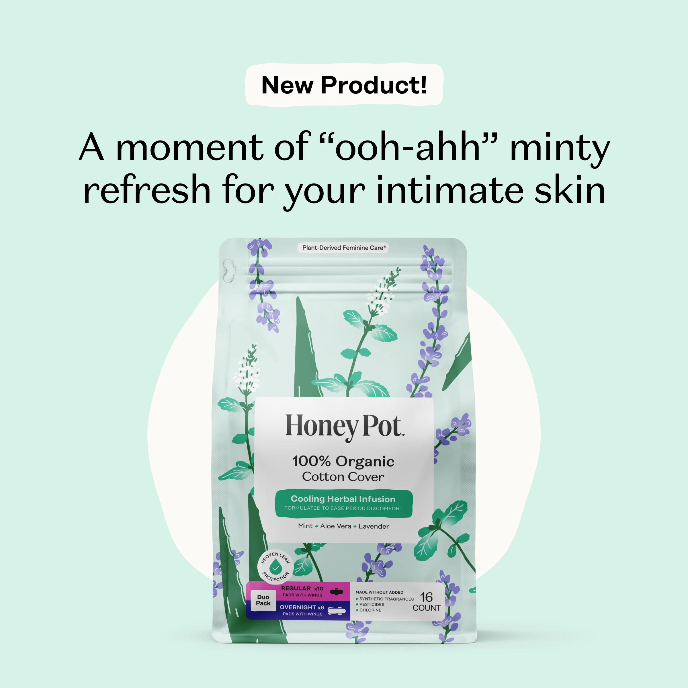 Organic Cotton Cover Cooling Regular Overnight Duo Pads - Image 2
