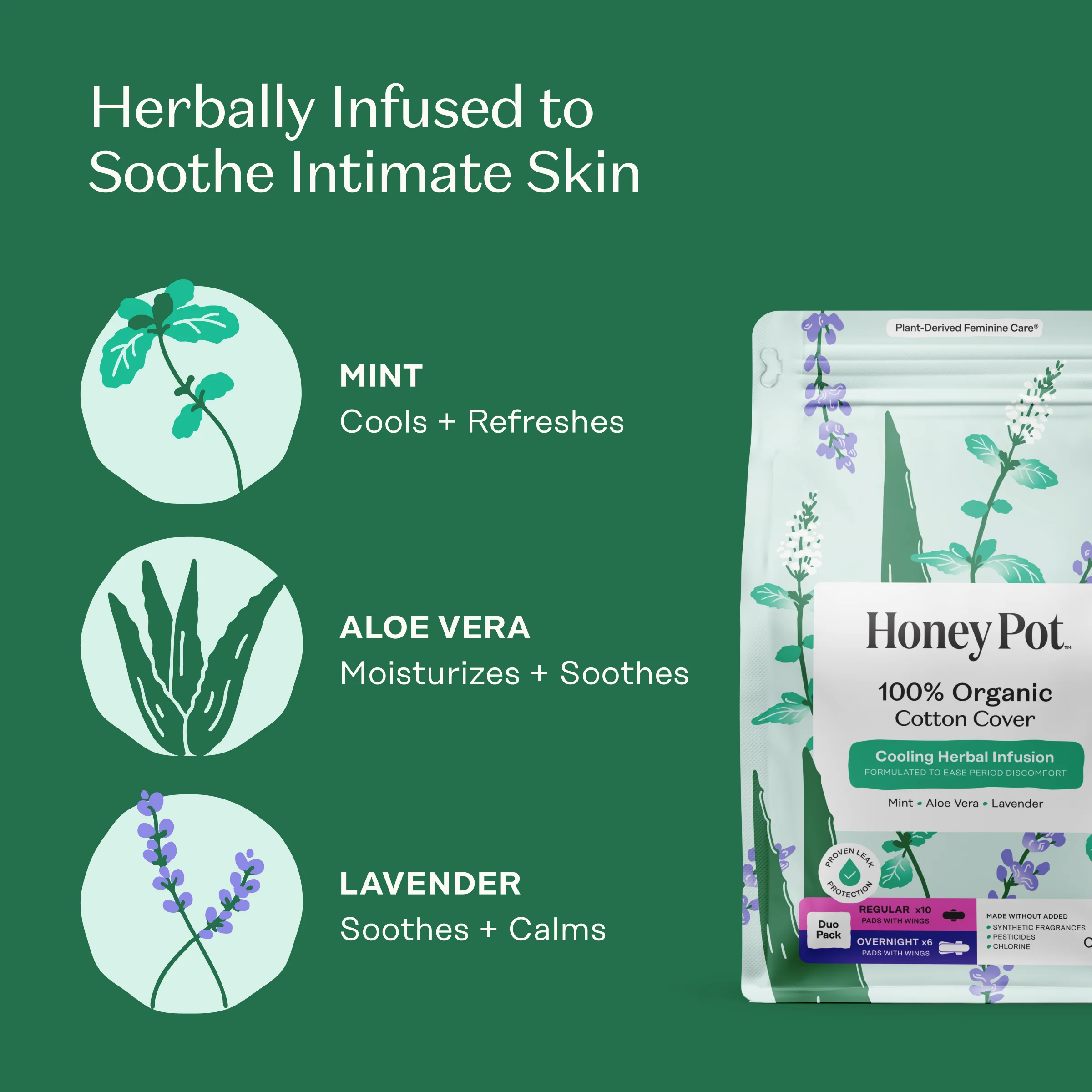 Organic Cotton Cover Cooling Regular Overnight Duo Pads - Image 3