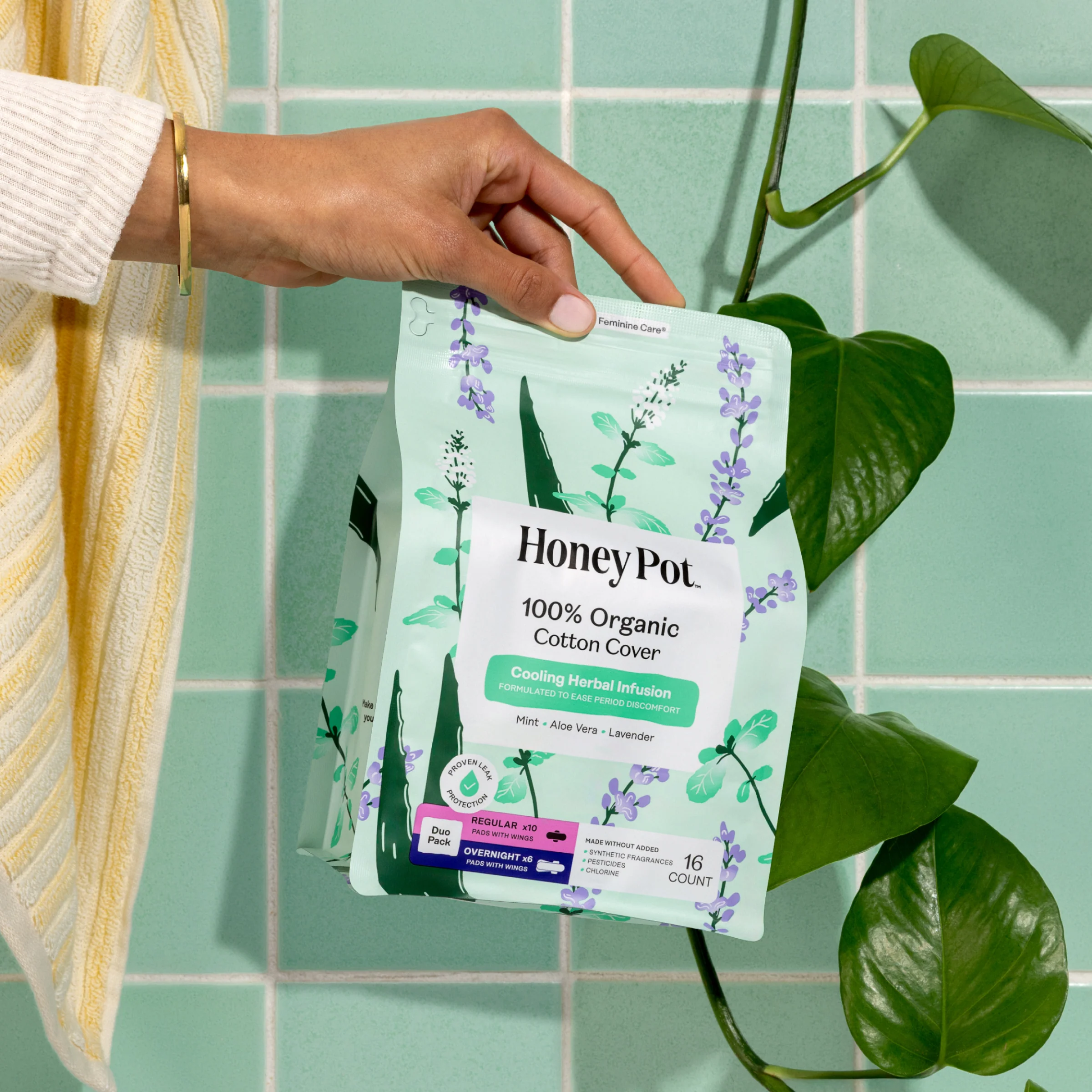 Organic Cotton Cover Cooling Regular Overnight Duo Pads - Image 4