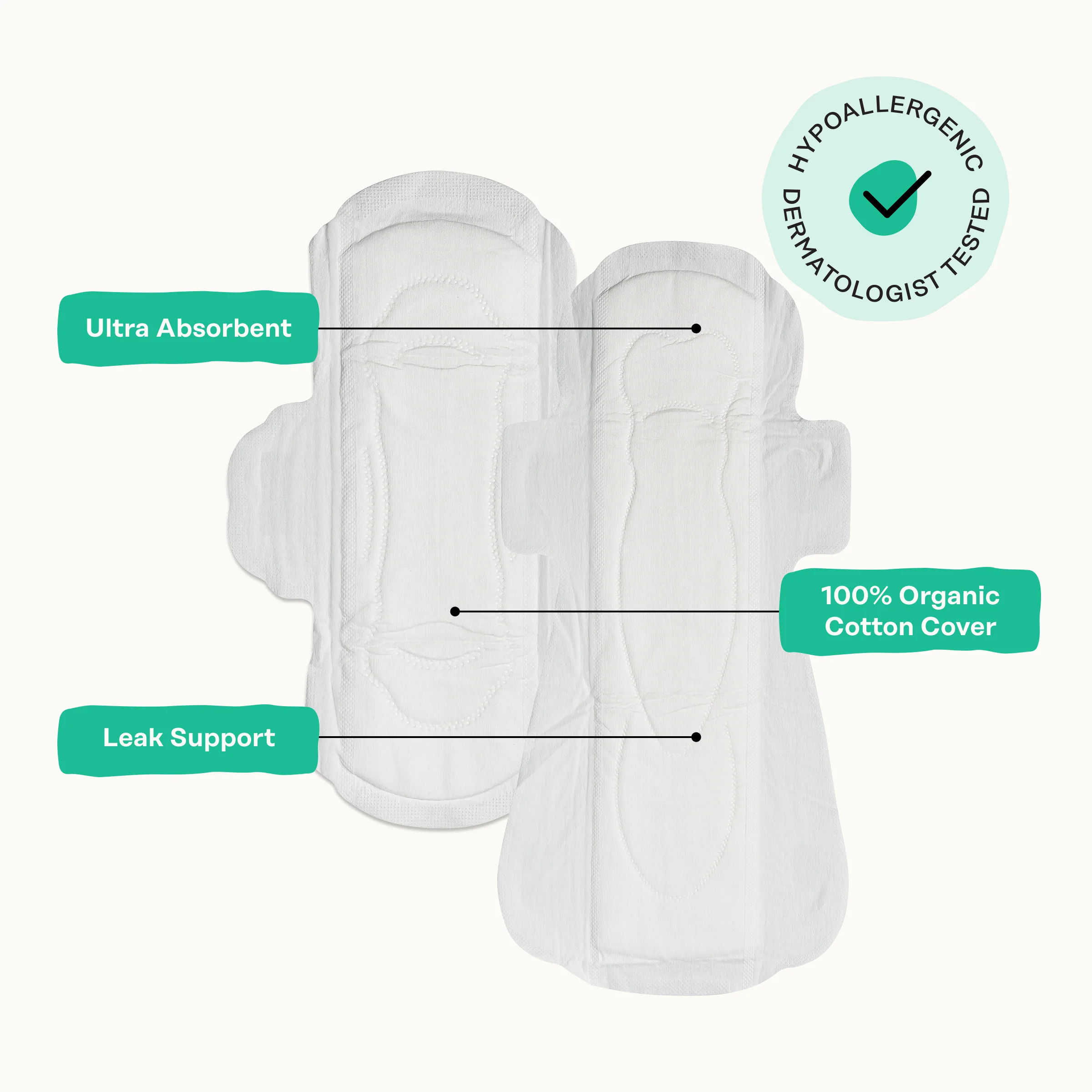 Organic Cotton Cover Cooling Regular Overnight Duo Pads - Image 6