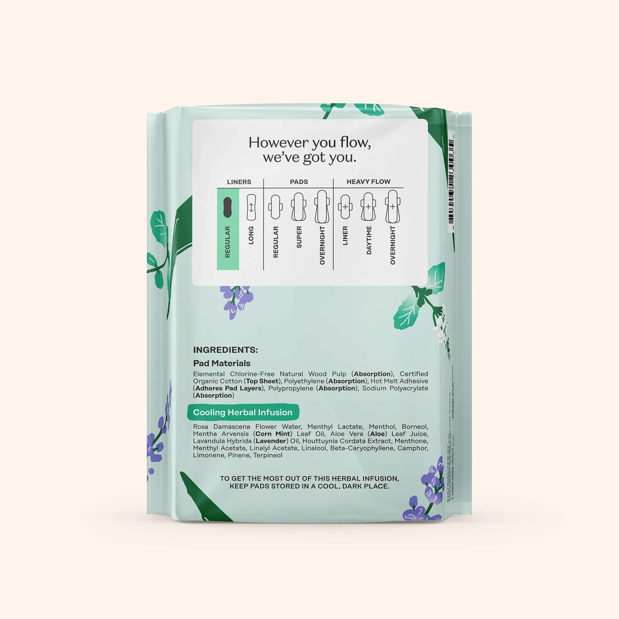 Organic Cotton Cooling Herbal Infusion Regular Liners — Medium Pack - Image 10