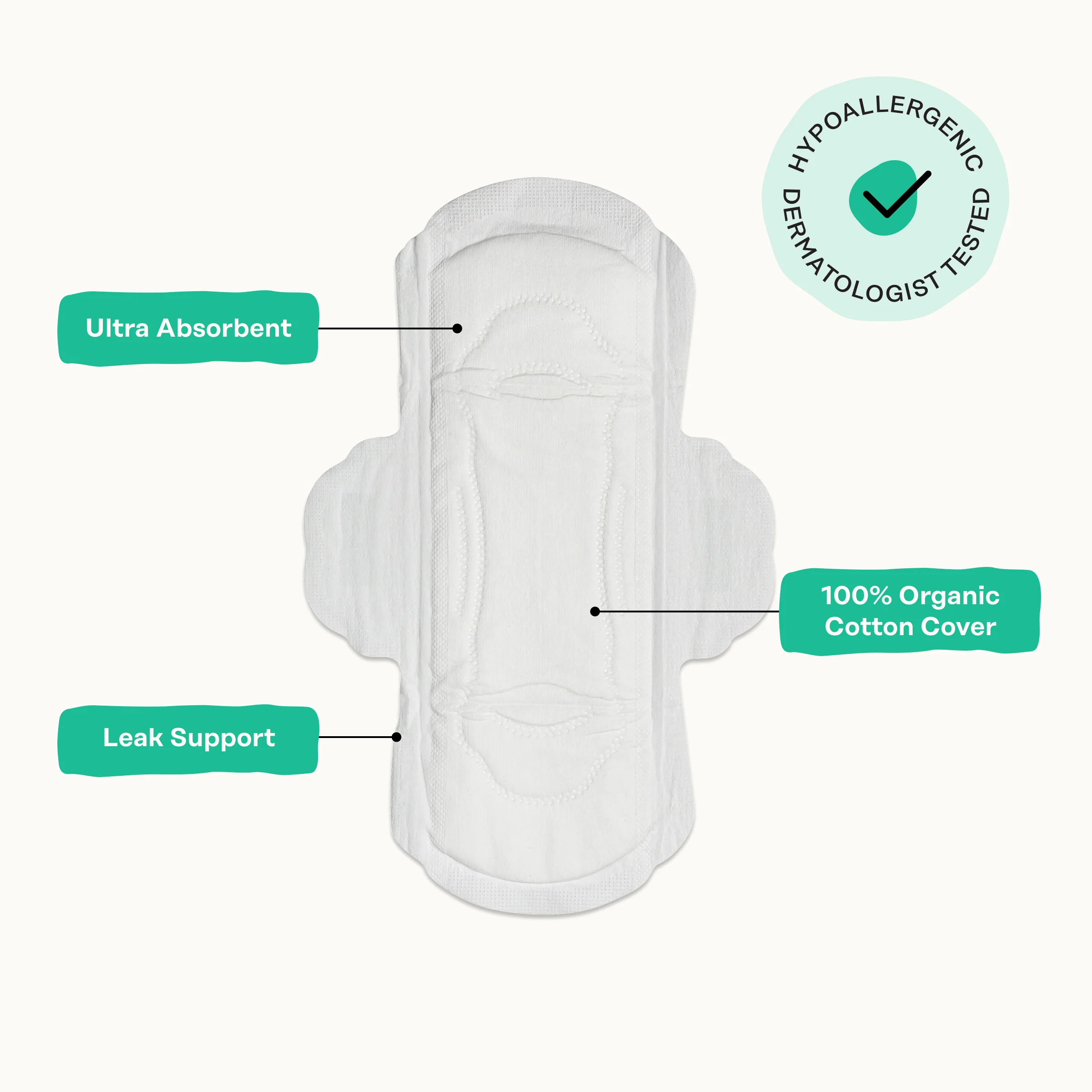 Organic Cotton Cooling Herbal Infusion Regular Pads — Medium Pack - Image 7