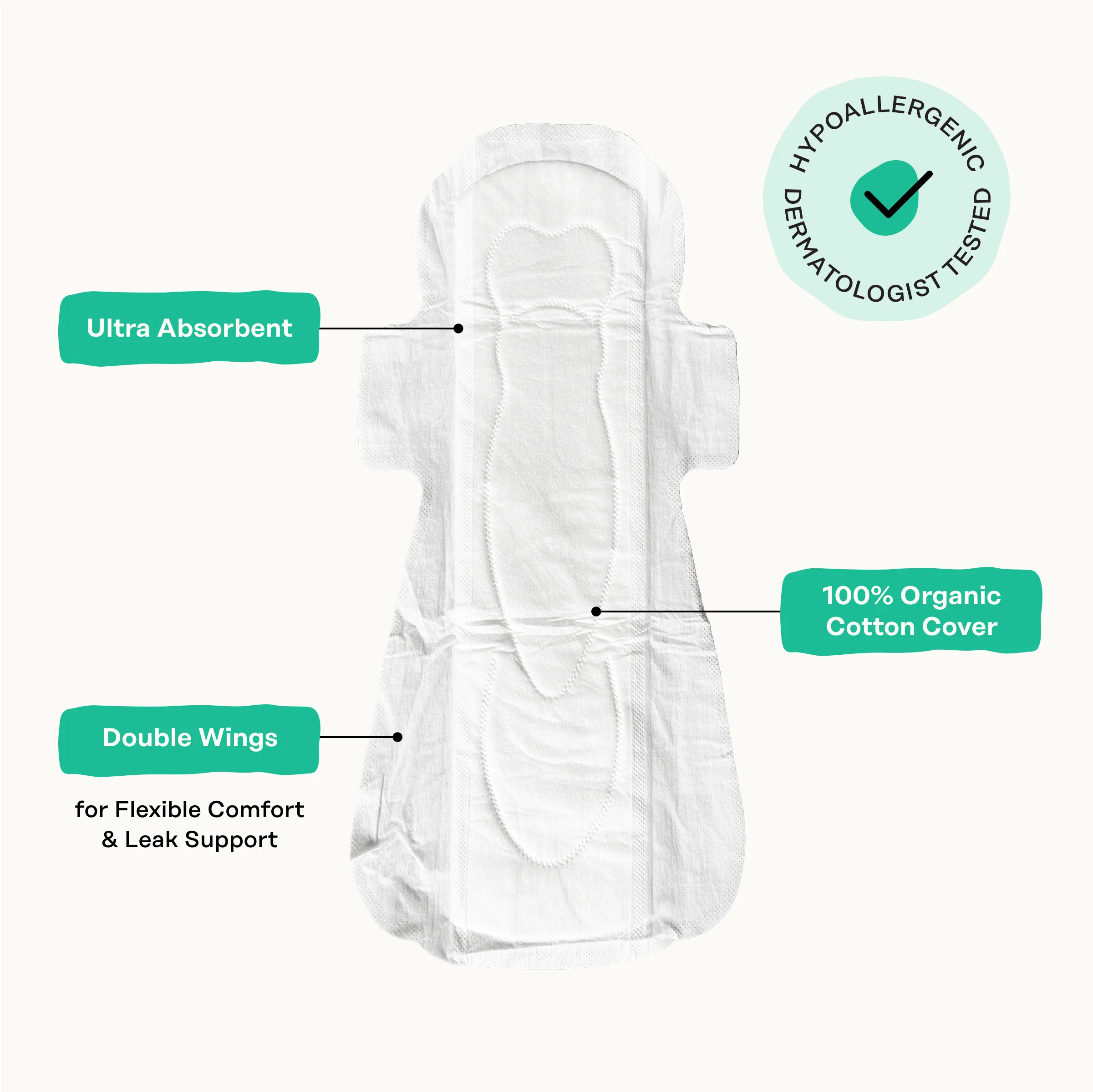 Organic Cotton Cover Cooling Herbal Infusion Heavy Flow Overnight Pads - Image 8