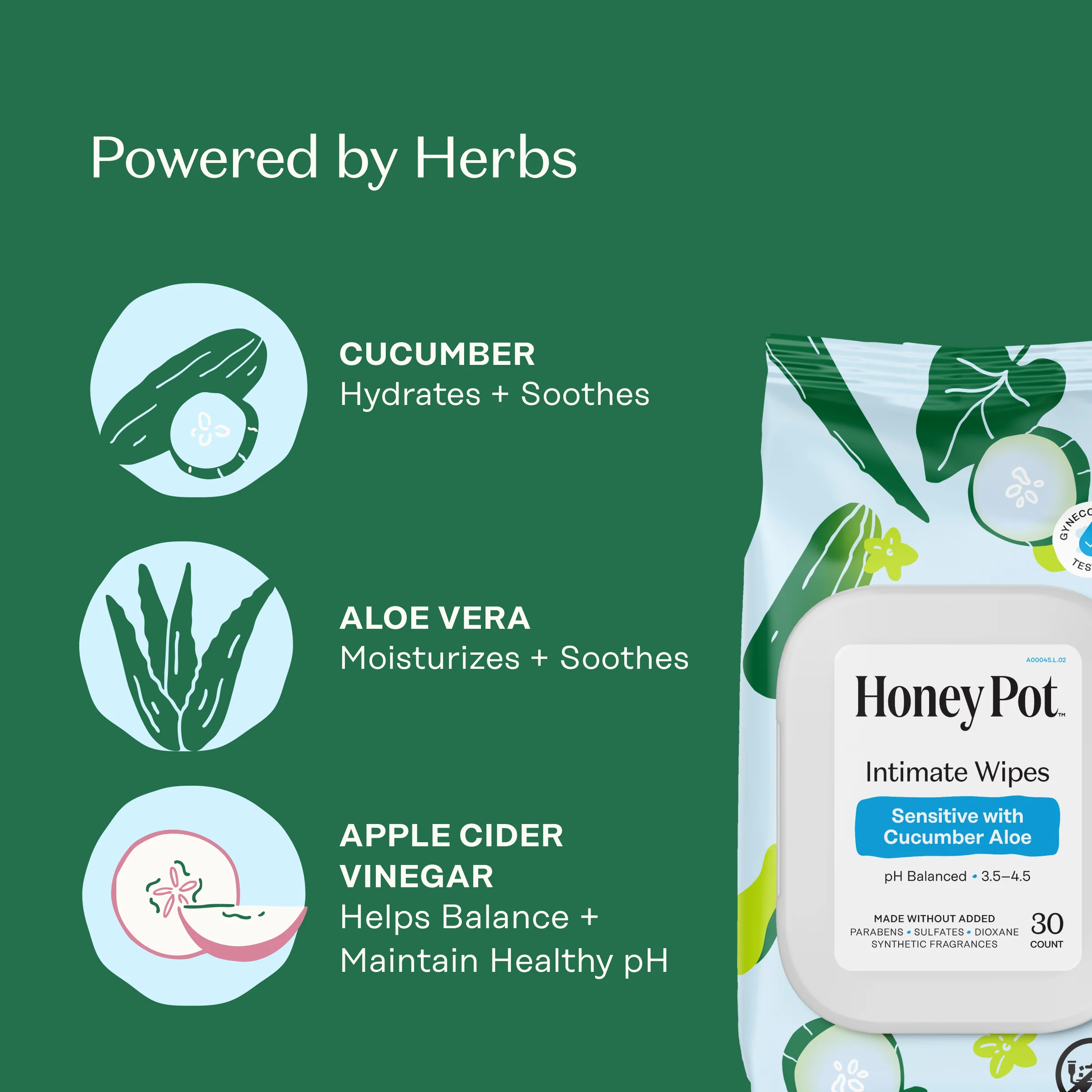 Sensitive with Cucumber Aloe Intimate Wipes - Image 5
