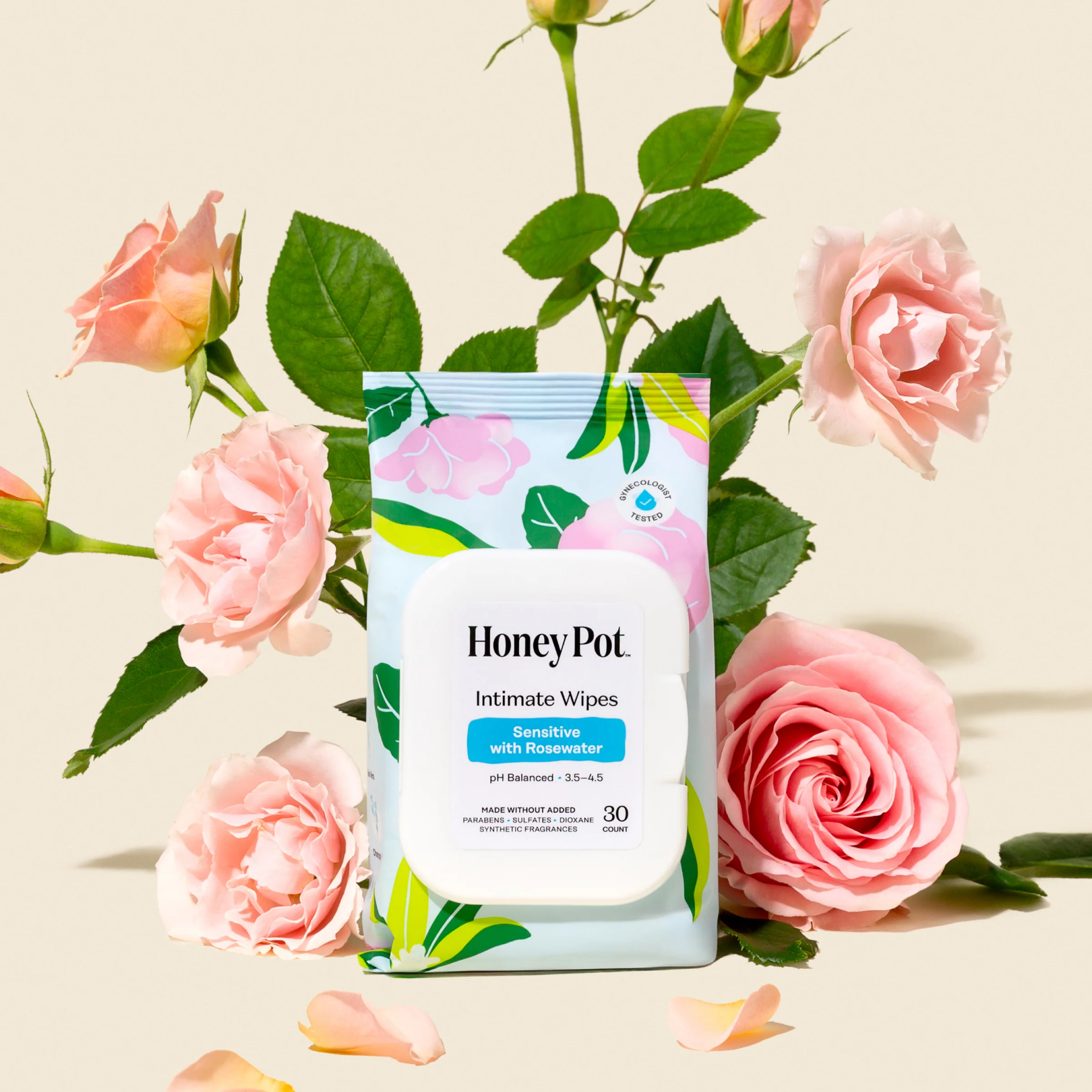 Sensitive with Rosewater Intimate Wipes - Image 3