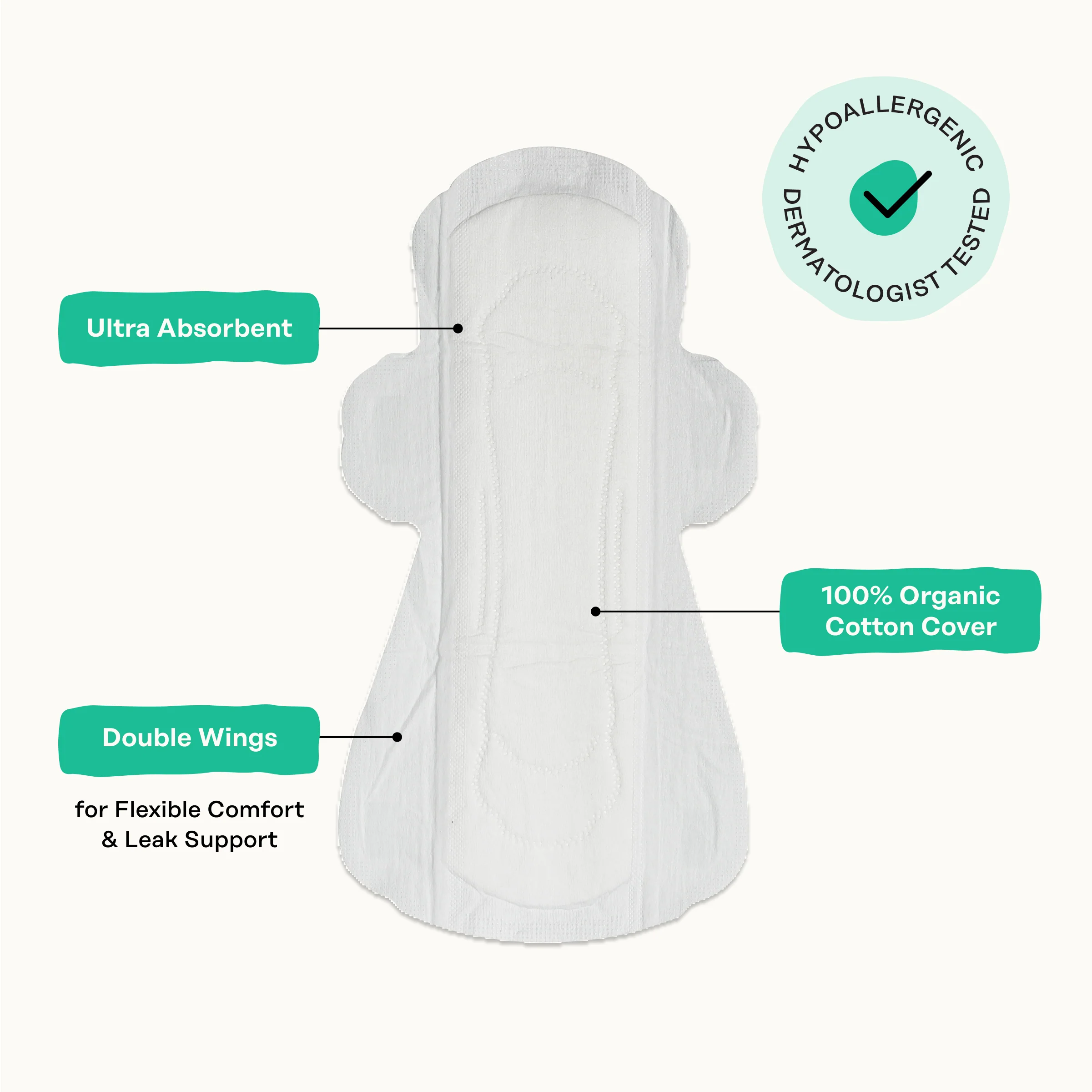 Organic Cotton Cover Cooling Herbal Infusion Super Pads - Image 8